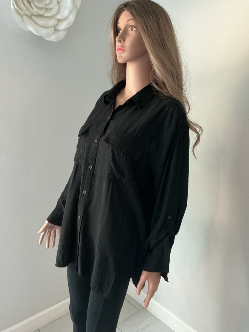 Banana Republic Black Button-Down Shirt